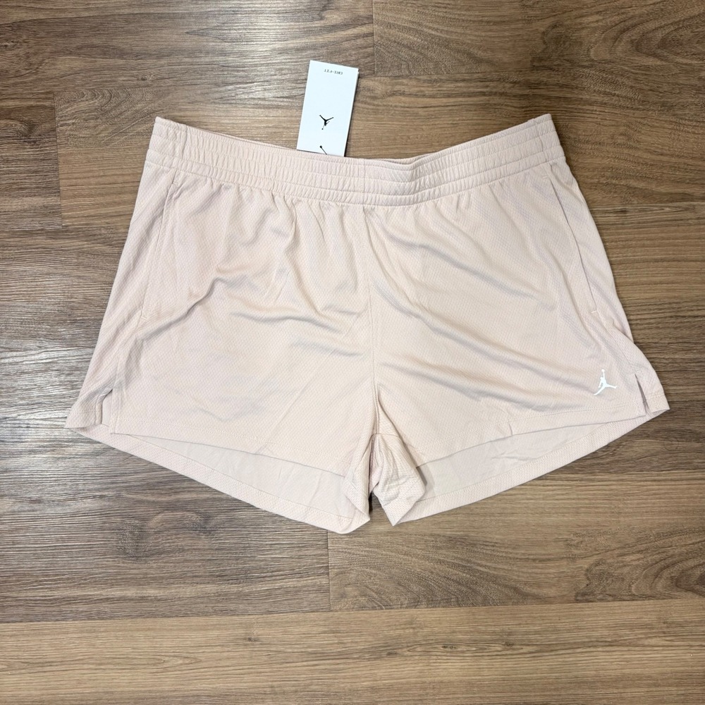 Jordan Sport Womens Dri-FIT Mesh Shorts Peach Pink Loose Fit XL DH7324-824